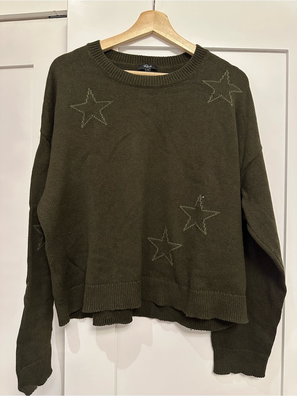 Rails Olive Star Crewneck Sweater